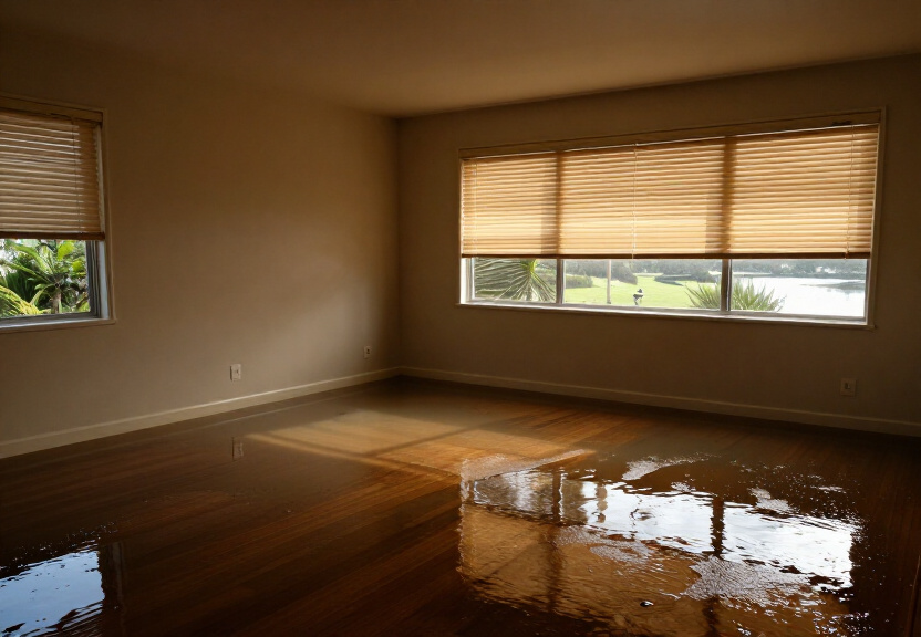 Buckled floorboards in a Greenacre property due to water damage